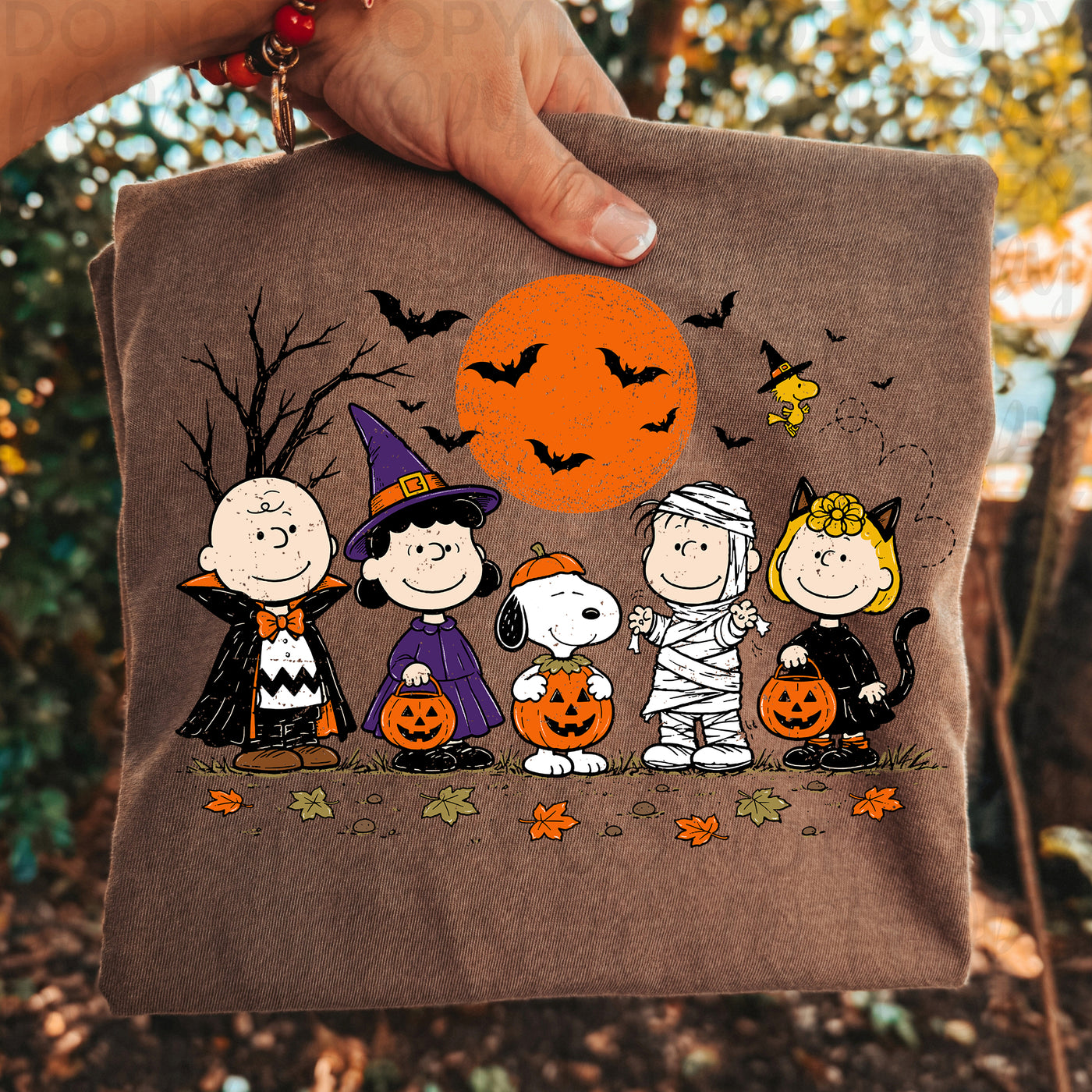 Retro Halloween Friends Trick or Treat Graphic Tee | Cute Spooky Cartoon Fall Shirt | Halloween Costume T-Shirt