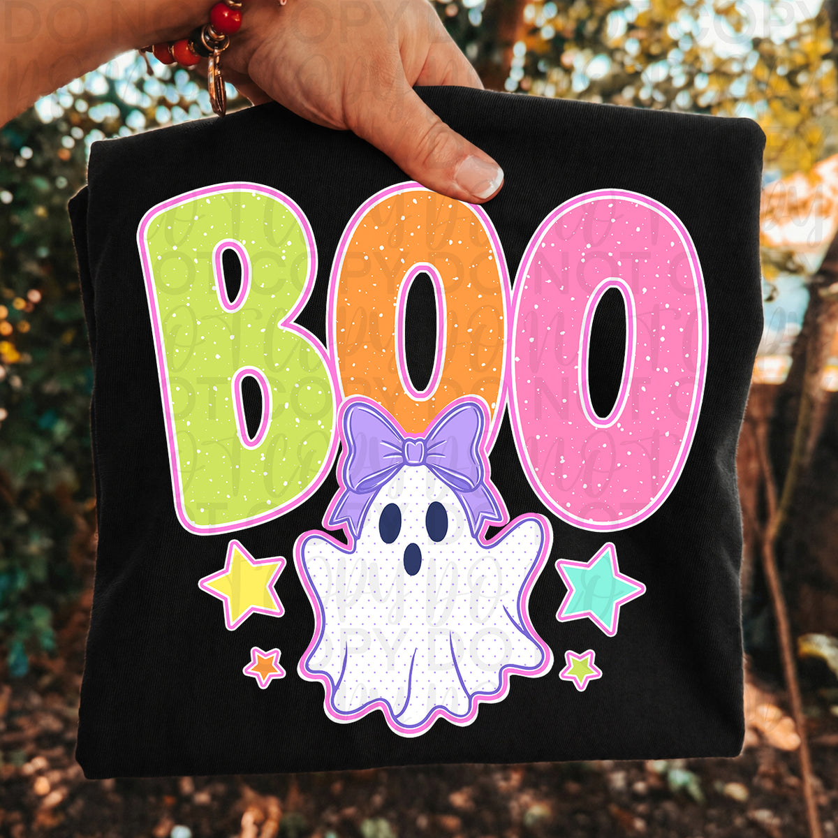Boo Ghost Halloween Shirt | Cute Colorful Ghost Graphic Tee | Trendy Spooky Season T-Shirt | Retro Halloween Fall Apparel