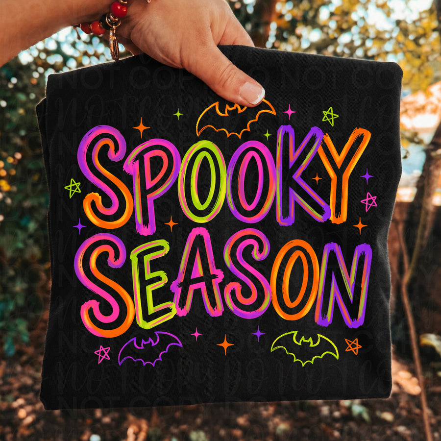 Colorful Spooky Season Shirt | Retro Halloween Graphic Tee | Bright Neon Spooky Season T-Shirt | Cute Fall Halloween Apparel