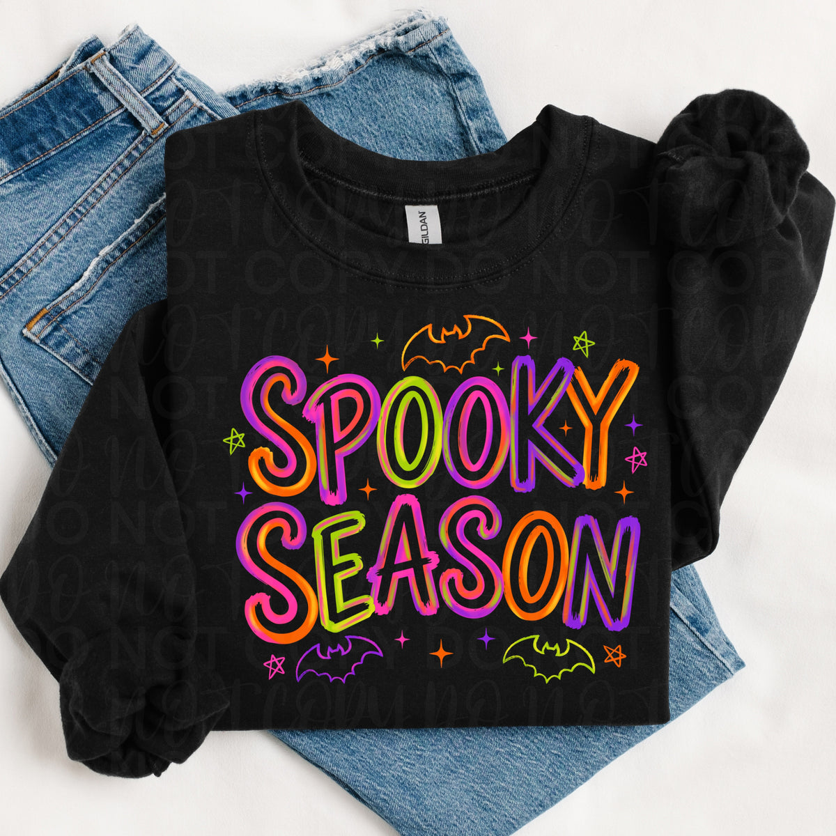 Colorful Spooky Season Shirt | Retro Halloween Graphic Tee | Bright Neon Spooky Season T-Shirt | Cute Fall Halloween Apparel