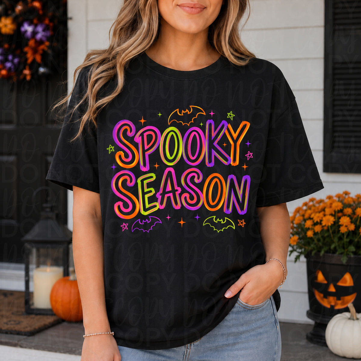 Colorful Spooky Season Shirt | Retro Halloween Graphic Tee | Bright Neon Spooky Season T-Shirt | Cute Fall Halloween Apparel