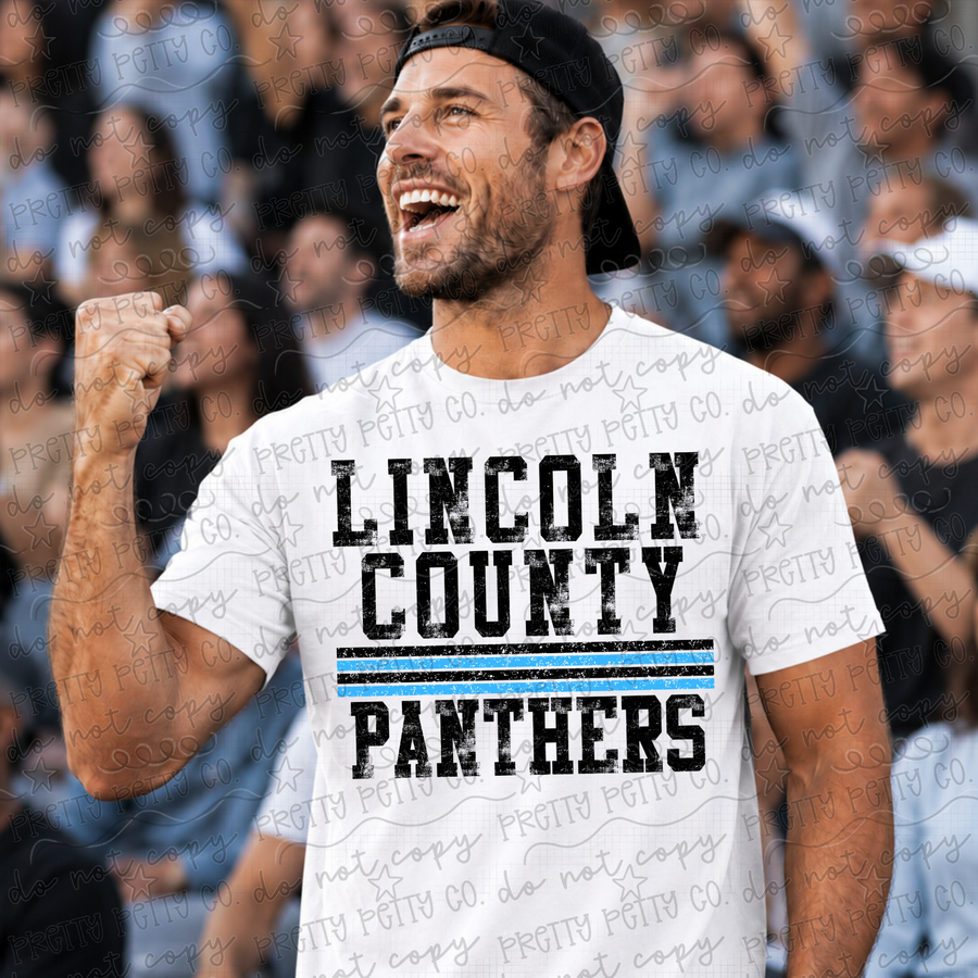 Lincoln County Panthers Spirit Shirt | Distressed School Team Tee | Custom Panthers Sports Shirt