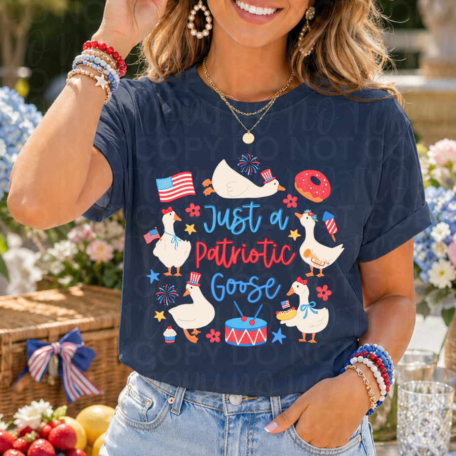 Just A Patriotic Goose Shirt | Funny USA Goose Graphic Tee | Comfort Colors Tee - Pretty Petty Co