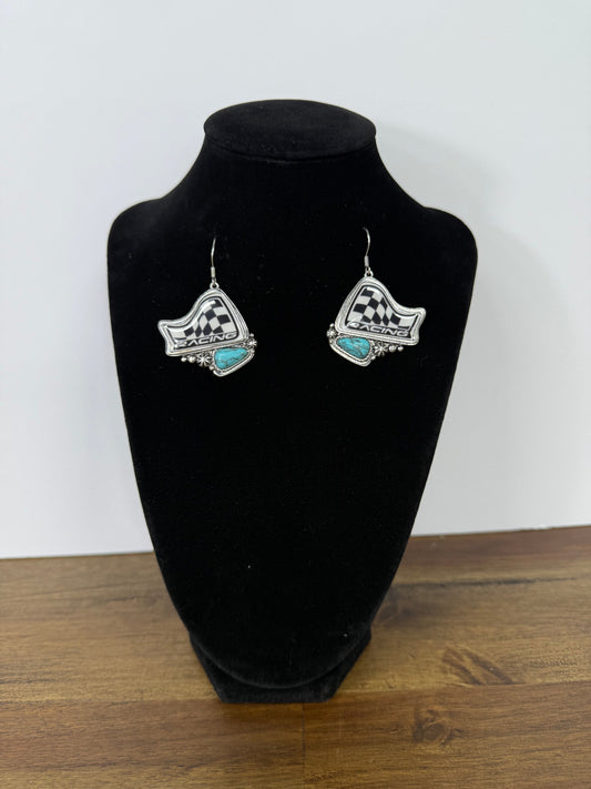 Checkered Racing Earrings (FINAL SALE)