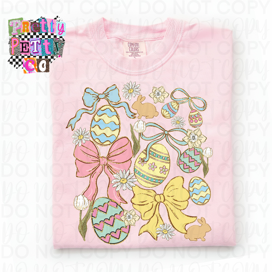 Easter Bunny Collage Tee | Pastel Spring Graphic Shirt | Youth & Adult Sizes