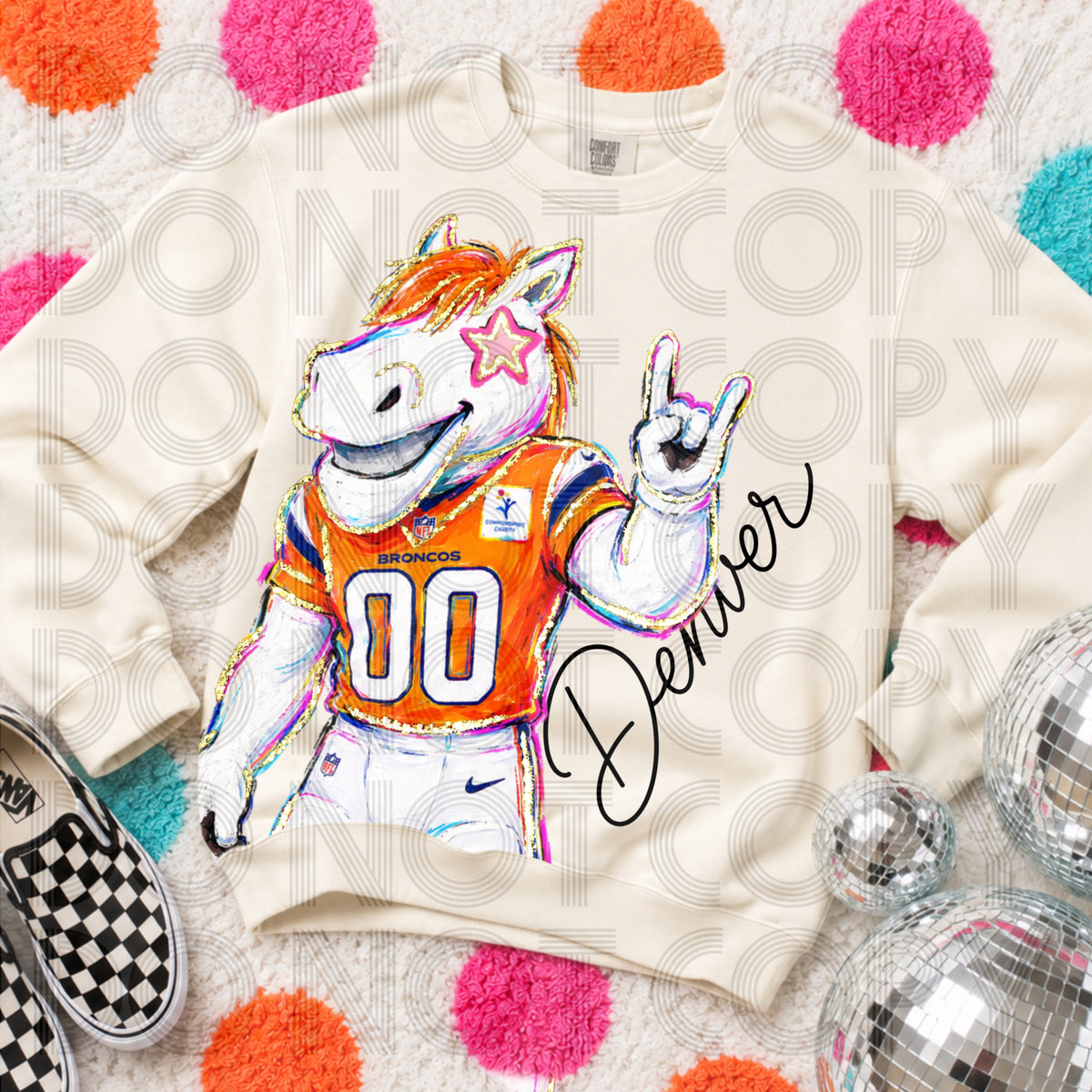 Rockin’ Delulu Mascots – Denver Orange Football Gameday Graphic Tee