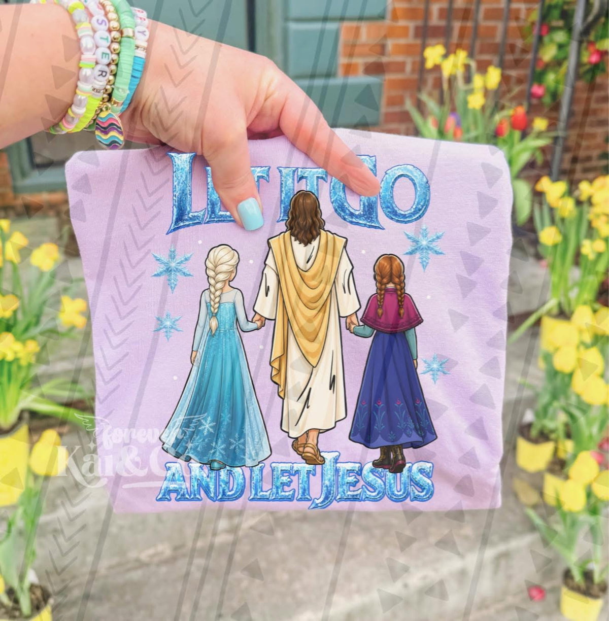 Frozen Inspired Let It Go & Let Jesus Shirt | Faith Graphic Tee | Christian Winter Shirt | Comfort Colors Tee | Inspirational Cute Graphic Tee - Pretty Petty Co