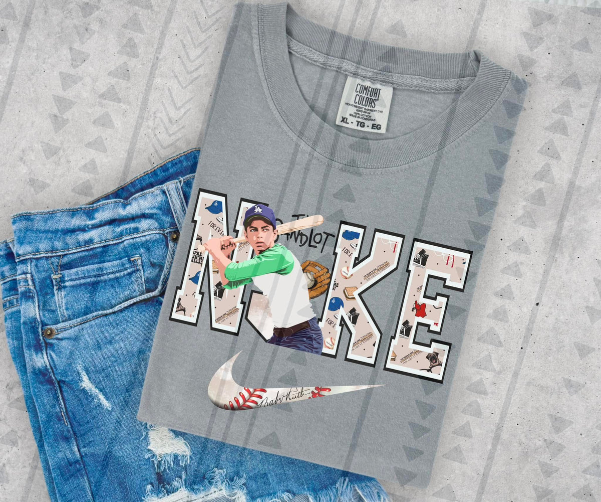 Retro Little League Graphic Tee – Backyard Baseball Adventure Swoosh Shirt – Gildan Adult & Youth Unisex – DTF Printed Nostalgia Tee - Pretty Petty Co