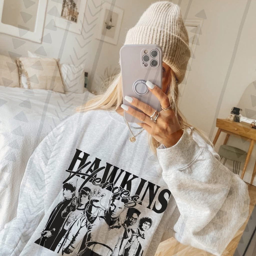 ST “Hawkins Heroes” Graphic Tee – Popular TV Show Fan Shirt – Unisex DTF Print – Kids & Adult Sizes - Pretty Petty Co