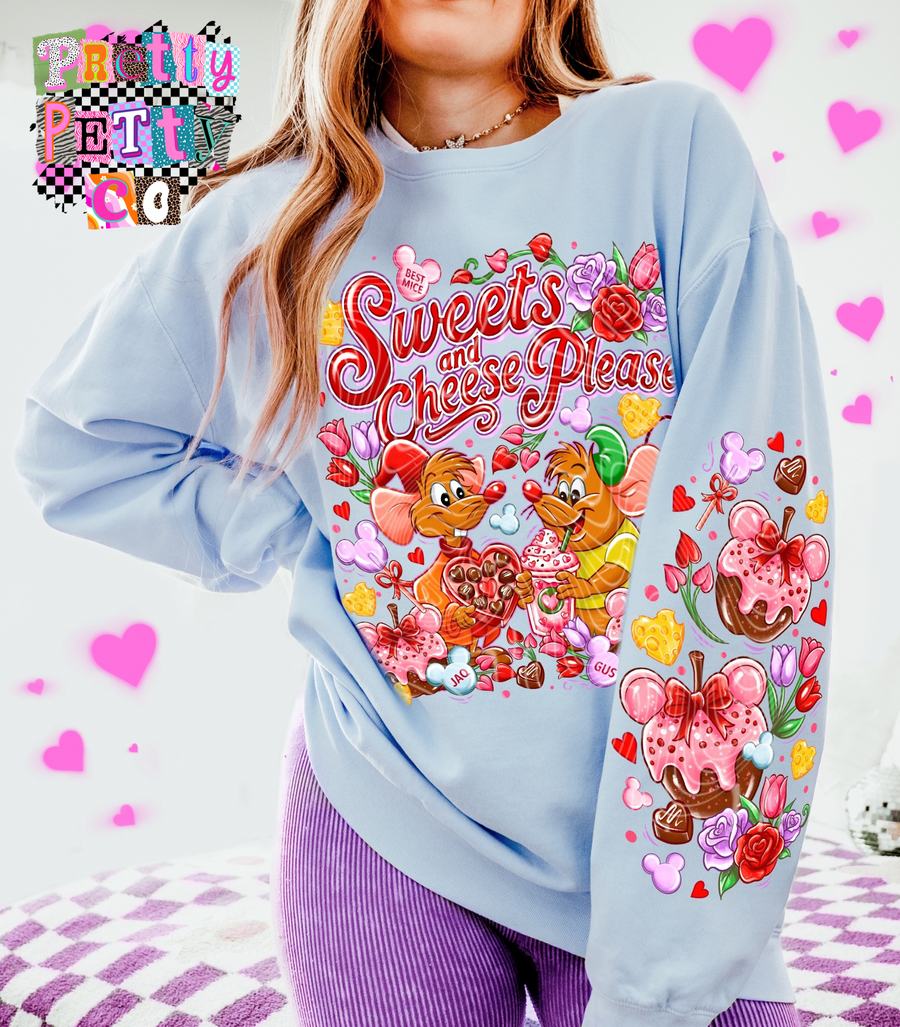 Sweets and Cheese Graphic Tee, Cute Mice Design Shirt, Gildan T-Shirt, Youth & Adult Sizing, DTF Print - Pretty Petty Co