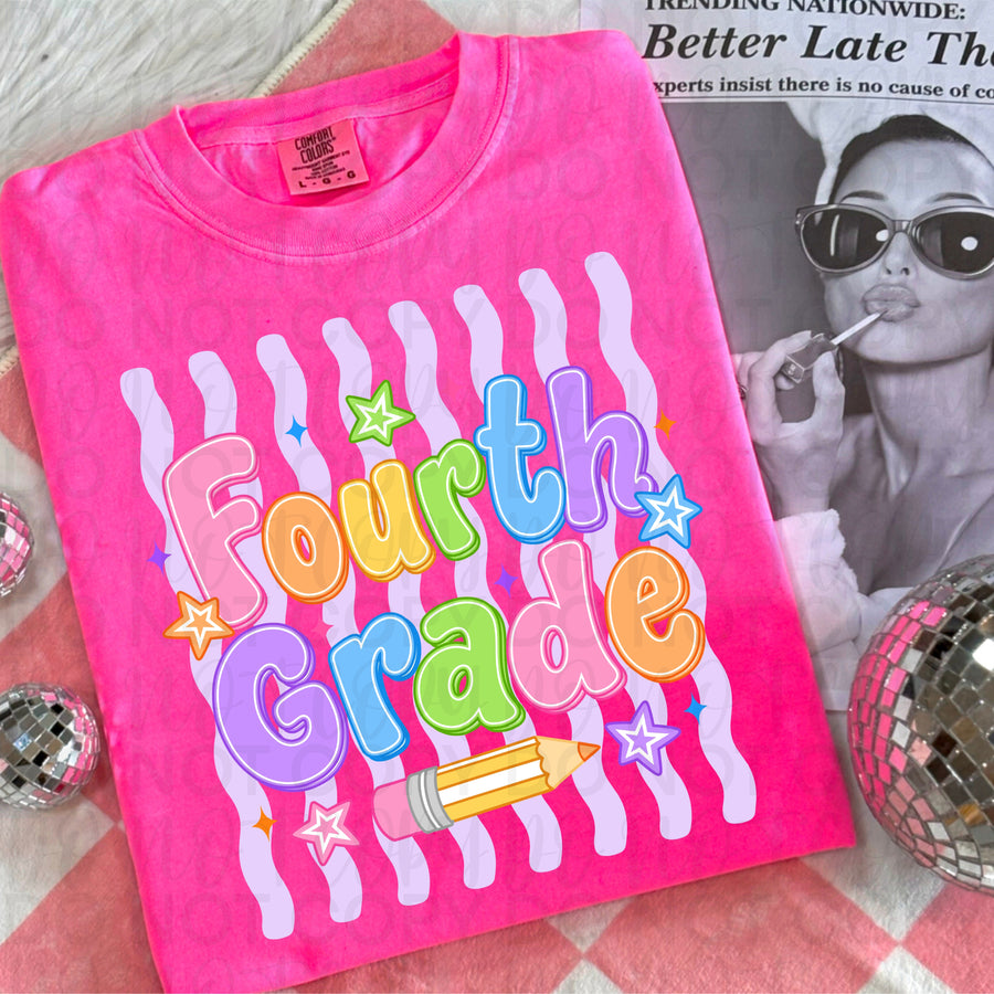 Fourth Grade Back to School Shirt | First Day of Fourth Grade Teacher & Student Tee