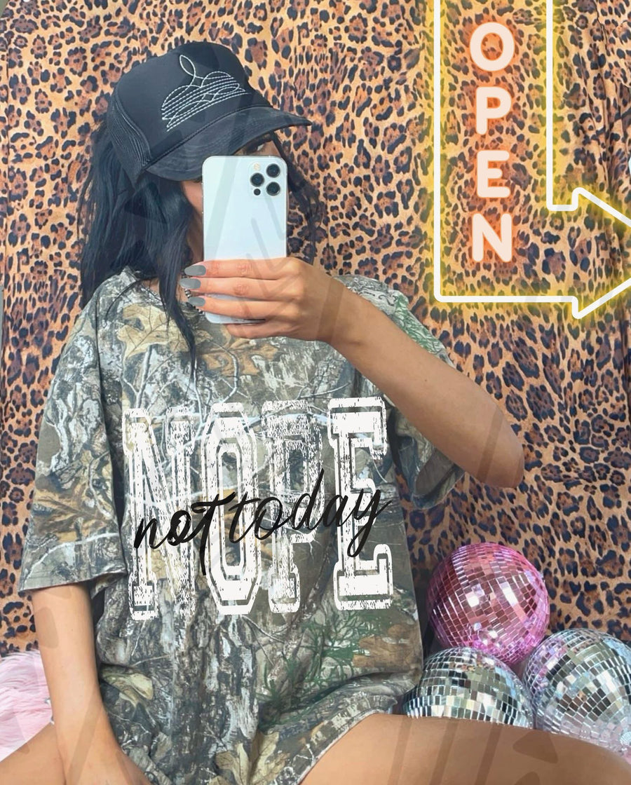 Nope Not Today Shirt – Trendy Petty Humor Graphic Tee – Unisex DTF Print - Pretty Petty Co