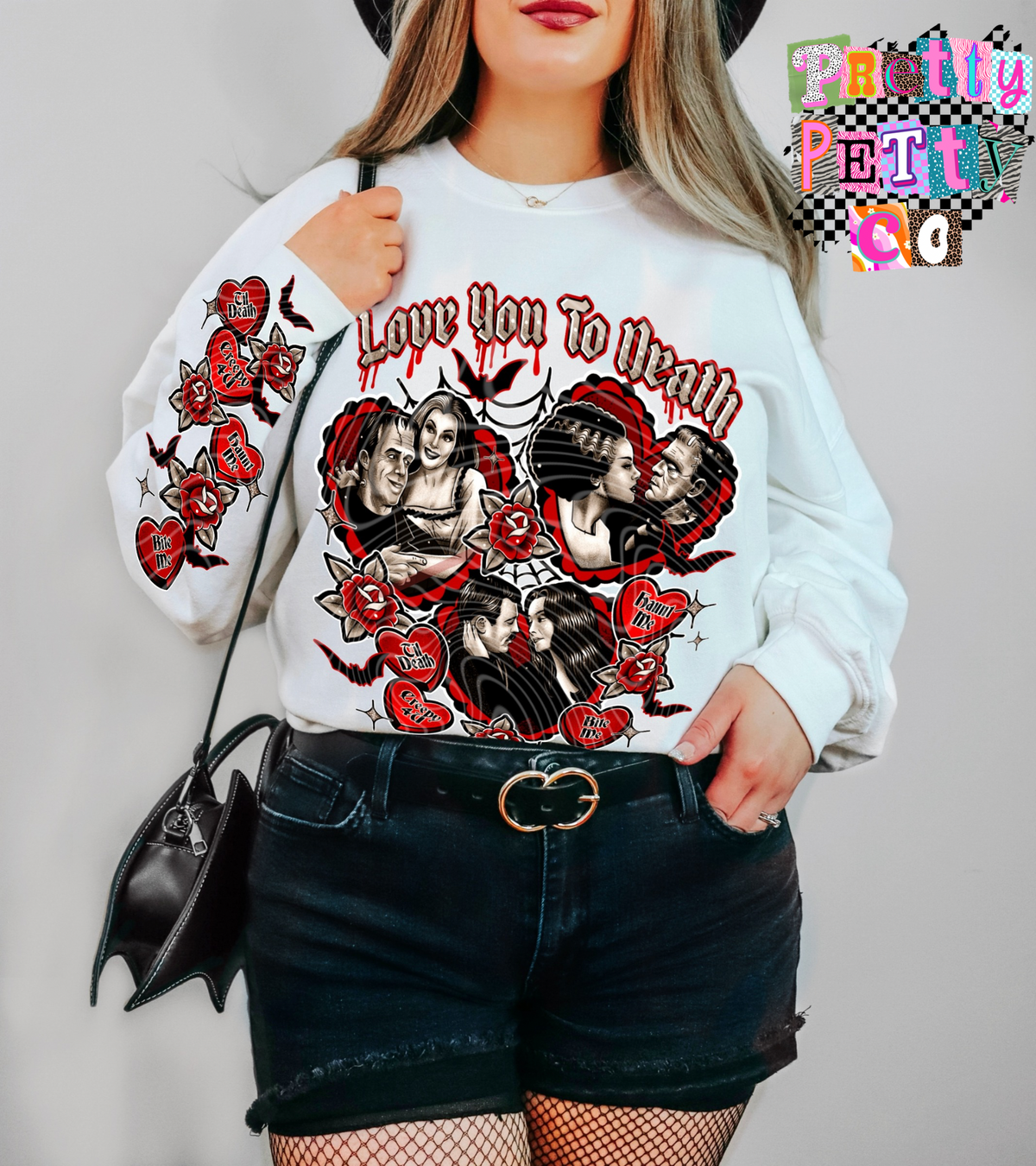 Love You to Death Graphic Tee, Cute Monster Couple Valentine’s Shirt, Gildan T-Shirt, Youth & Adult Sizes, DTF Printed - Pretty Petty Co