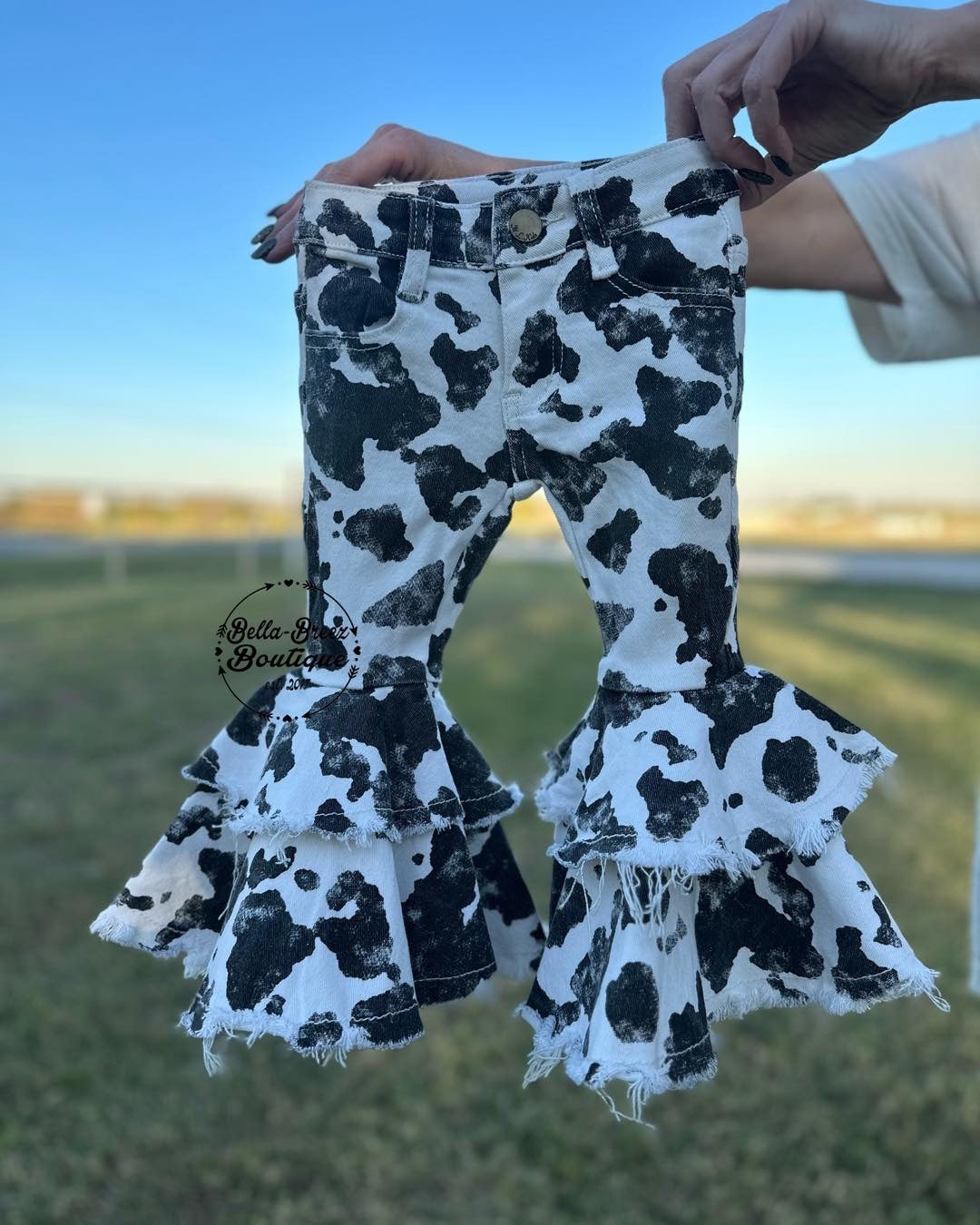 Black Cow Print Rodeo Queen Jeans (FINAL SALE) - Pretty Petty Co