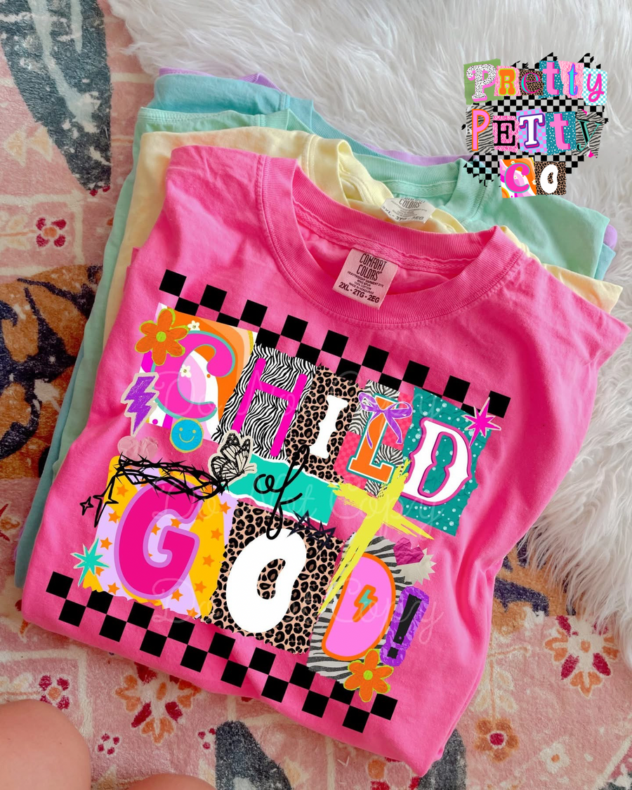 Child of God Shirt – Inspirational Christian Comfort Colors T-Shirt – Faith Based Graphic Tee - Pretty Petty Co