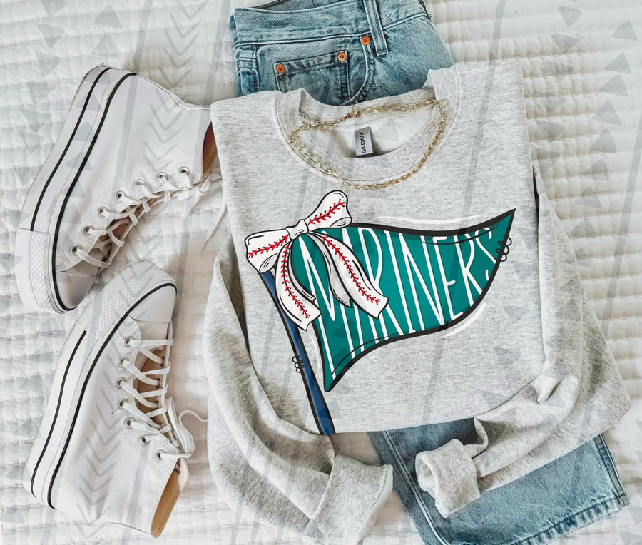 Baseball Team Pennant Flag Graphic Tee | Retro Game Day Shirt | Ballpark Aesthetic - Pretty Petty Co