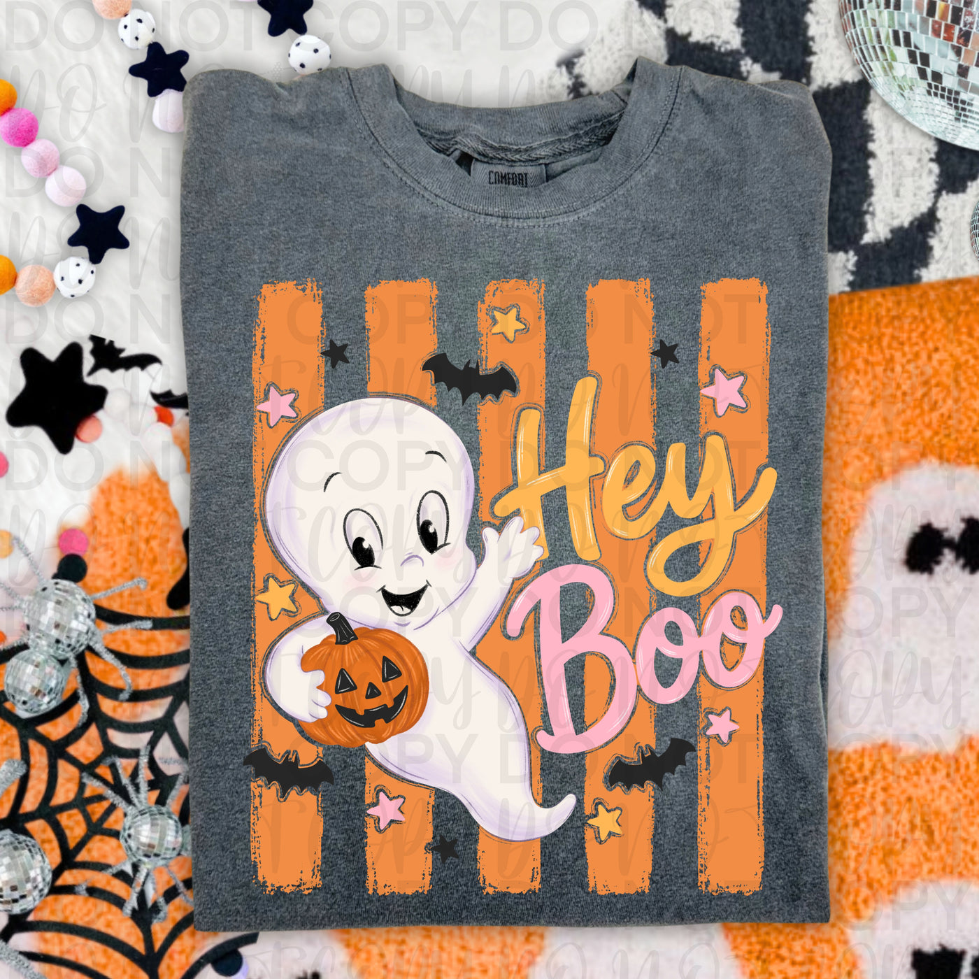 Cute Ghost Halloween Shirt | Hey Boo Spooky Season Graphic Tee | Retro Halloween T-Shirt | Cute Halloween Tee