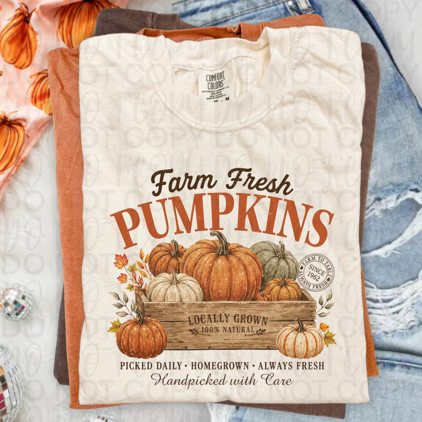 Farm Fresh Pumpkins Shirt | Vintage Fall Pumpkin Graphic Tee | Autumn Harvest T-Shirt | Rustic Farmhouse Fall Apparel
