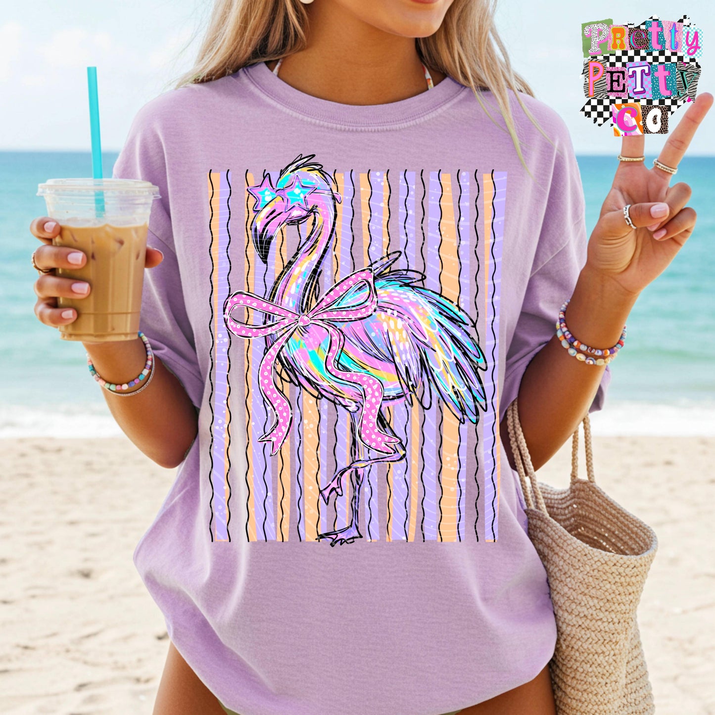 Flamingo Summer Graphic Tee, Tropical Beach Shirt, Pink Flamingo Design, Comfort Colors, Youth & Adult Sizing