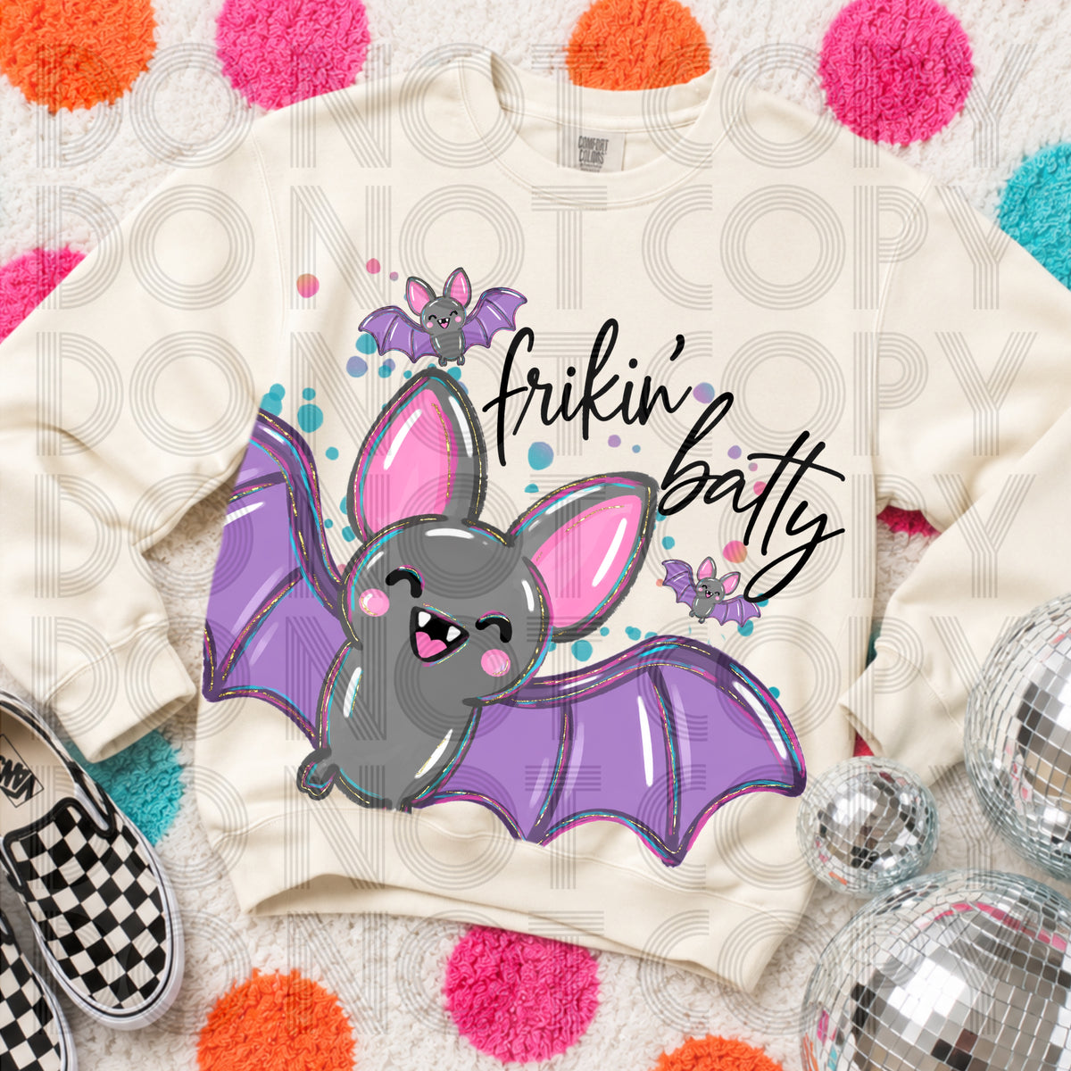 Frickin’ Batty Comfort Colors Halloween Graphic Tee | Cute Bat Fall Shirt