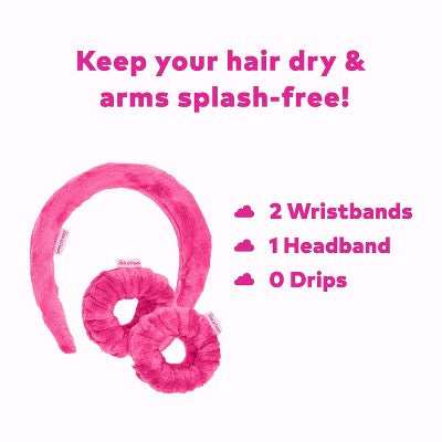 MakeUp Eraser Drip Eraser Head Band/Wrist Guards 3ct - New - Pretty Petty Co