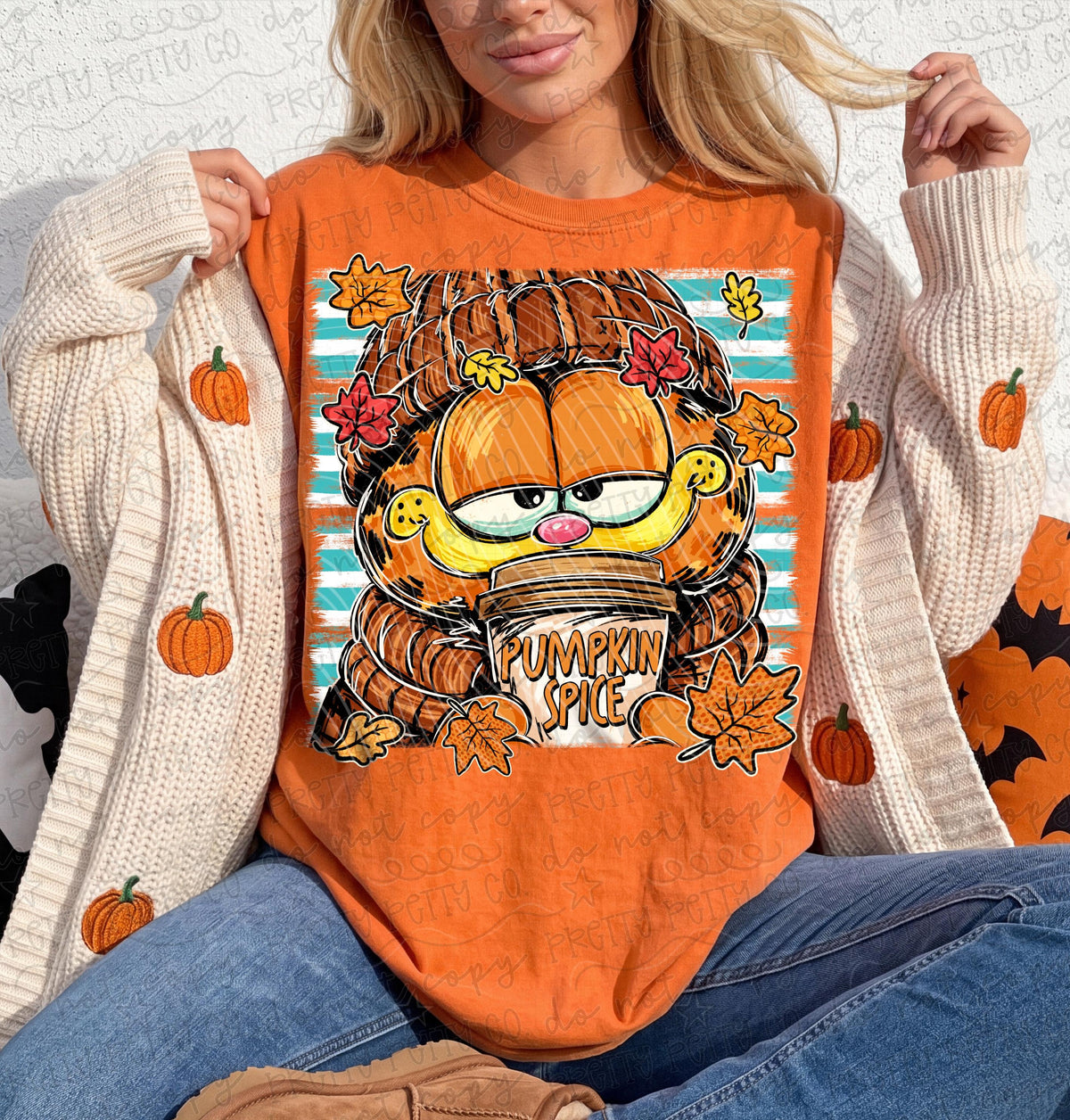 Pumpkin Spice Fall Graphic Tee | Funny Autumn Cat Shirt