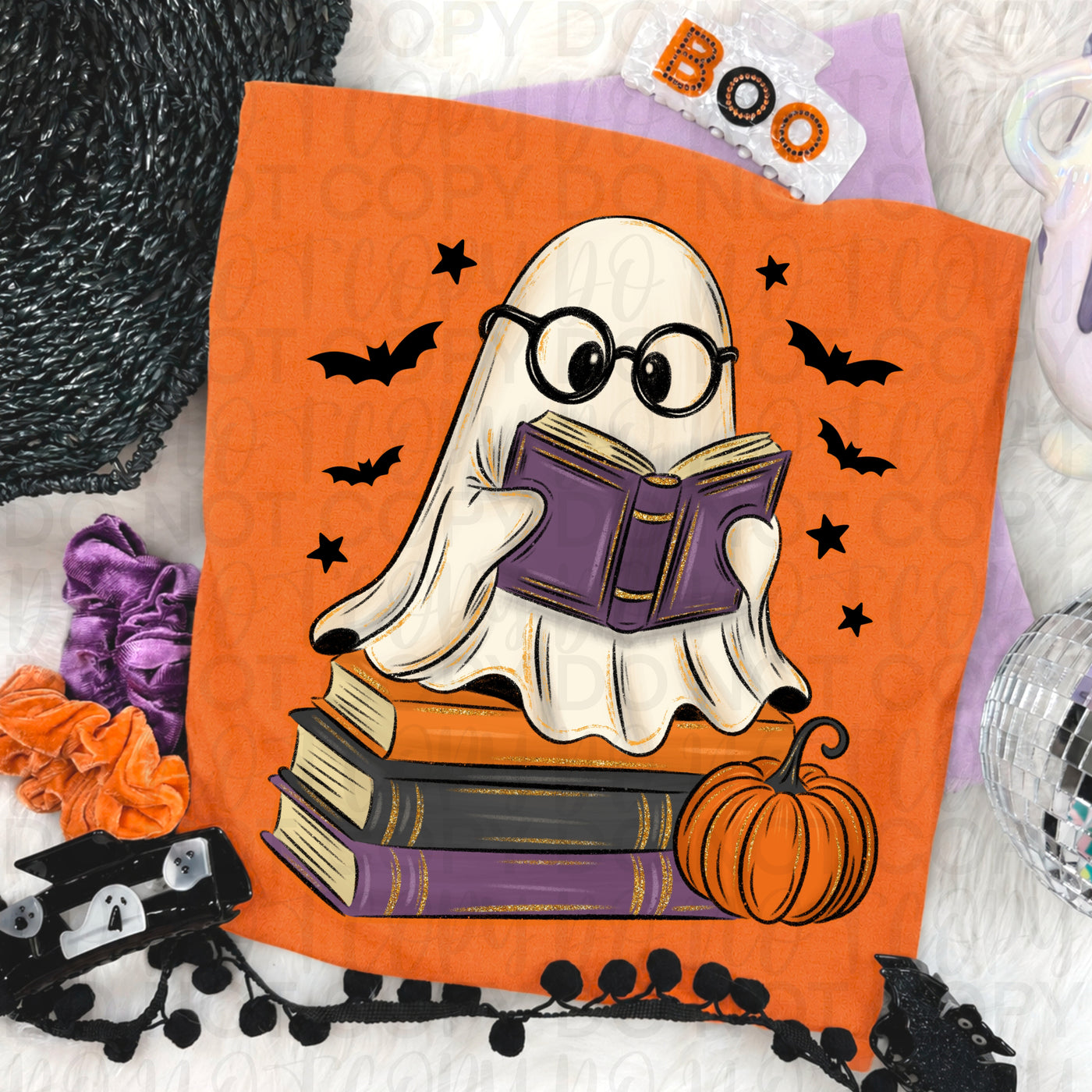 Cute Reading Ghost Halloween Shirt | Book Lover Ghost Tee | Spooky Season Graphic T-Shirt | Halloween Bookish Tee