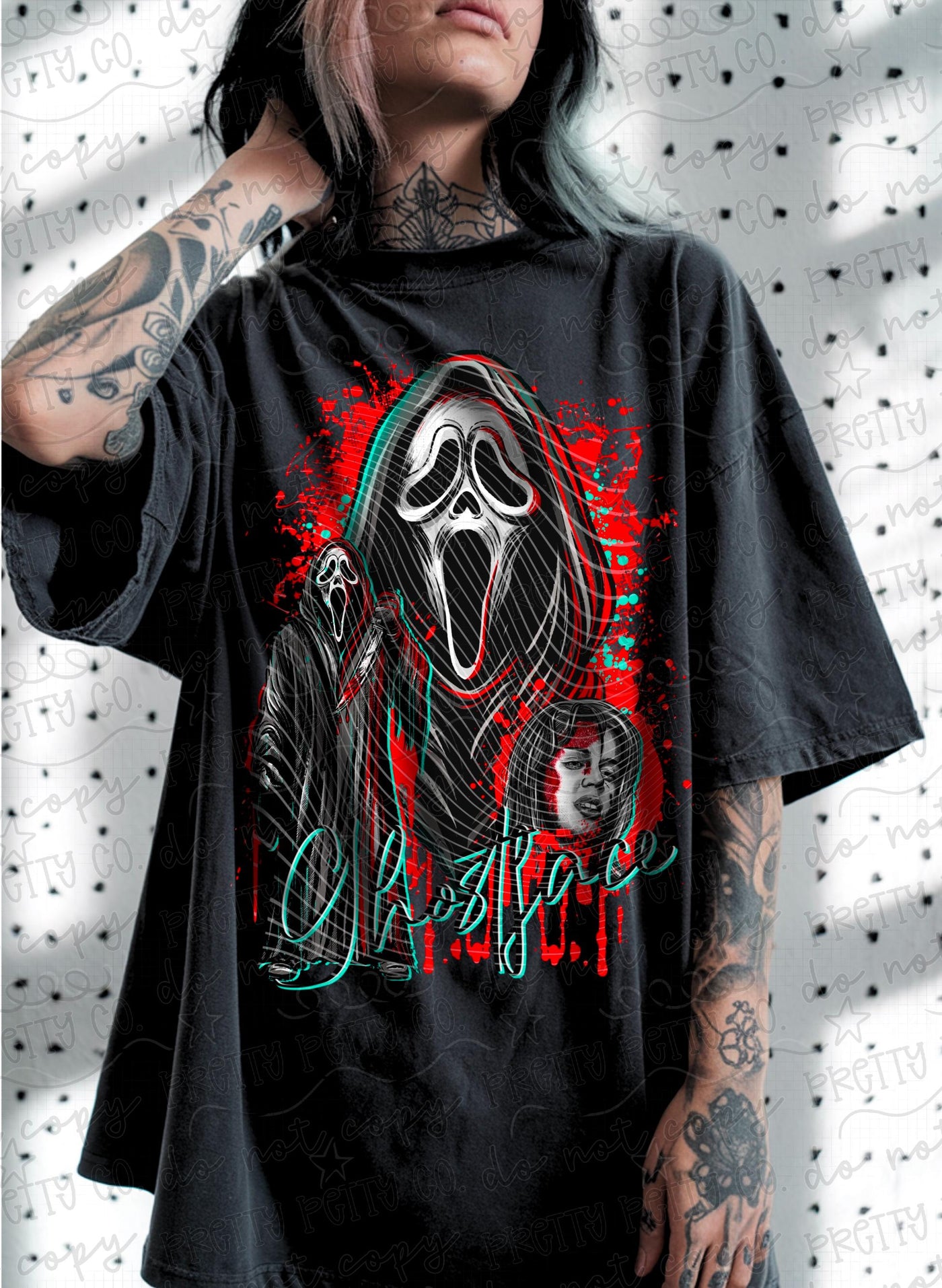 GF Horror Graphic Tee | Ghost Mask Halloween Shirt | Slasher Spooky Season Tee