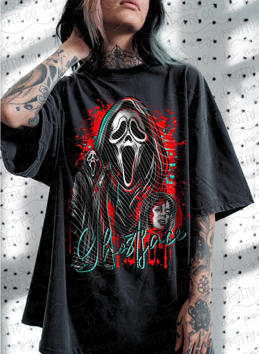 GF Horror Graphic Tee | Ghost Mask Halloween Shirt | Slasher Spooky Season Tee