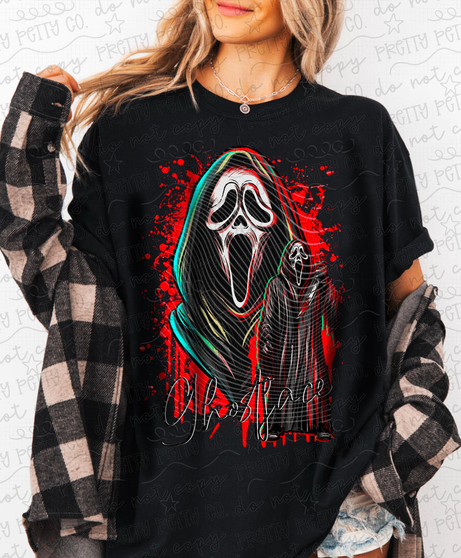 GF Horror Graphic Tee | Ghost Mask Halloween Shirt | Slasher Spooky Season Tee