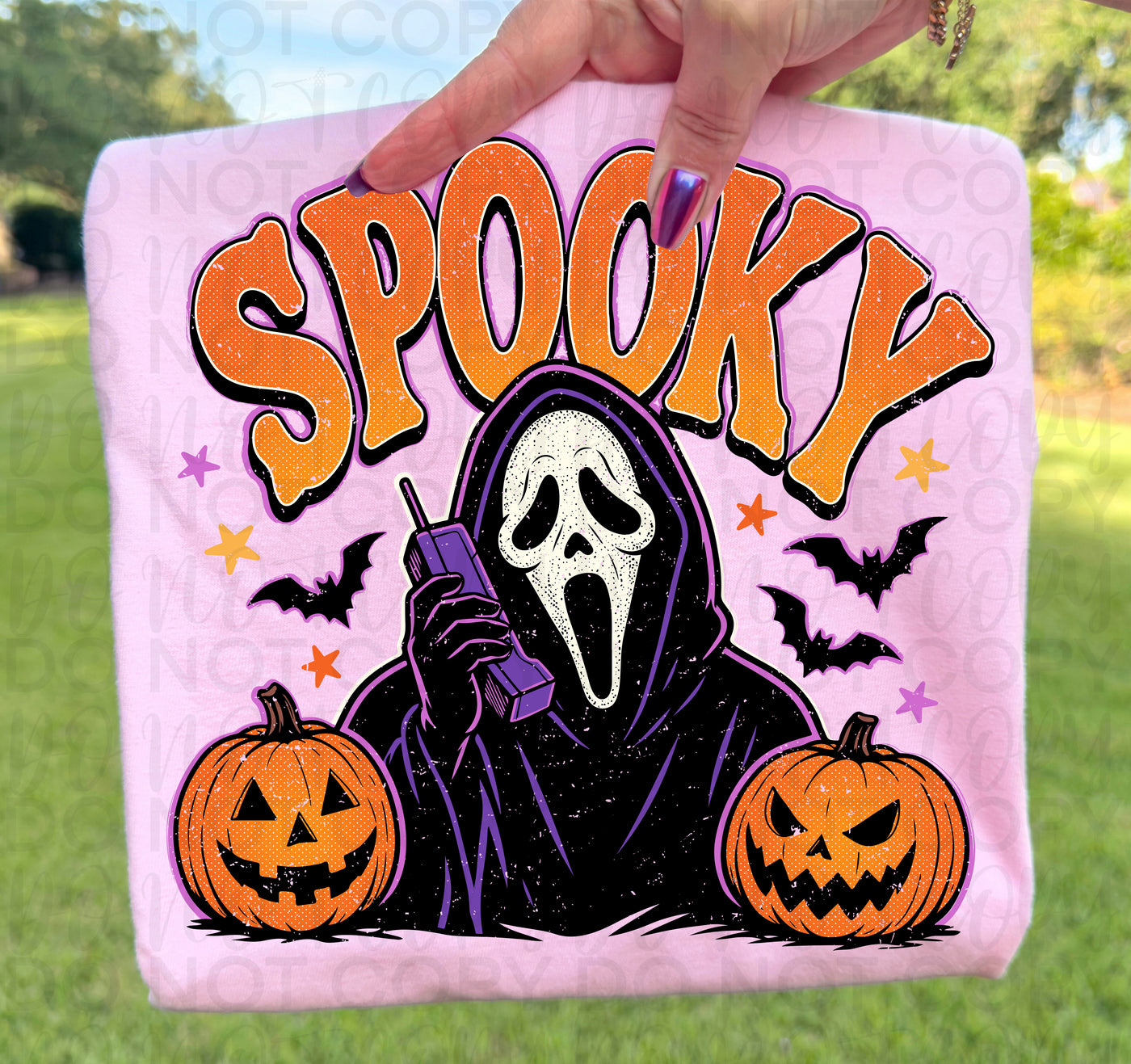 Spooky GF Halloween Graphic Tee | Retro Horror Pumpkin Shirt | Cute Scary Halloween Tee