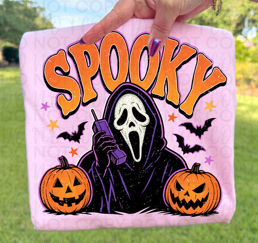 Spooky GF Halloween Graphic Tee | Retro Horror Pumpkin Shirt | Cute Scary Halloween Tee