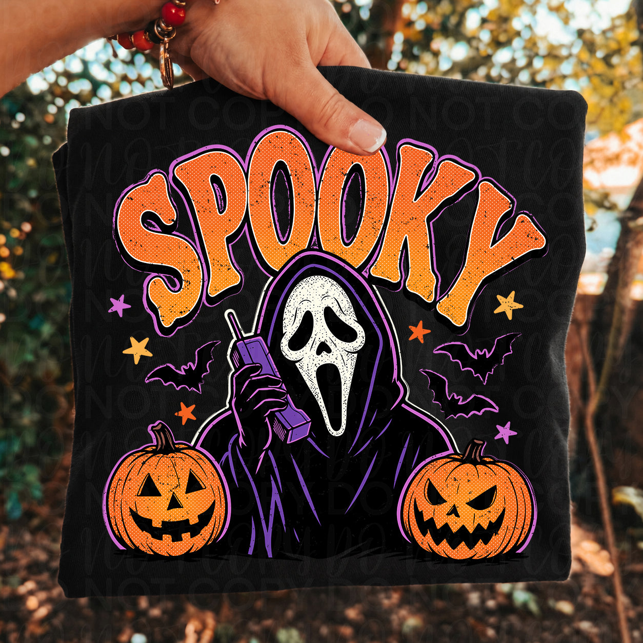 Spooky GF Halloween Graphic Tee | Retro Horror Pumpkin Shirt | Cute Scary Halloween Tee