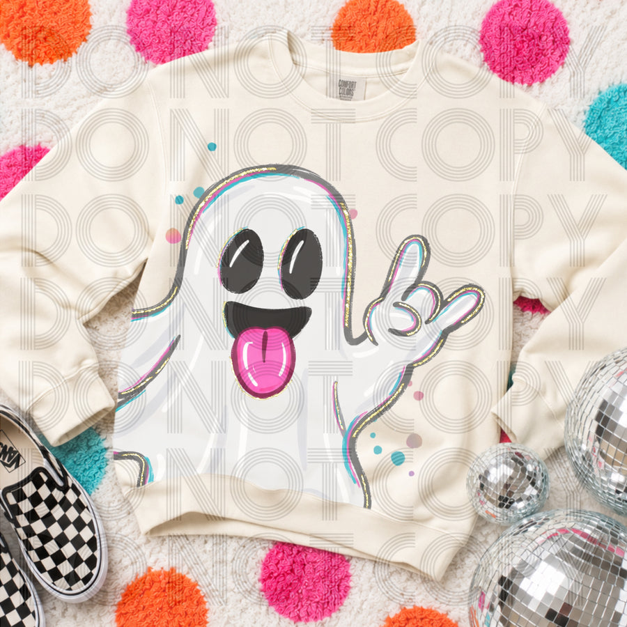 Groovy Ghost Comfort Colors Halloween Graphic Tee | Cute Colorful Spooky Shirt