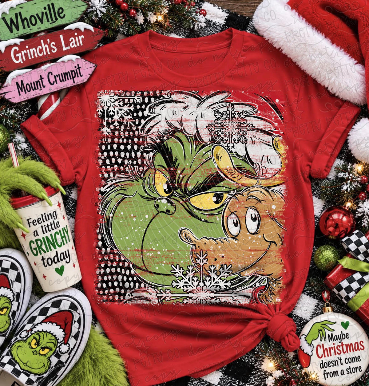 Mean Guy & His Pup Vintage Christmas Graphic Tee