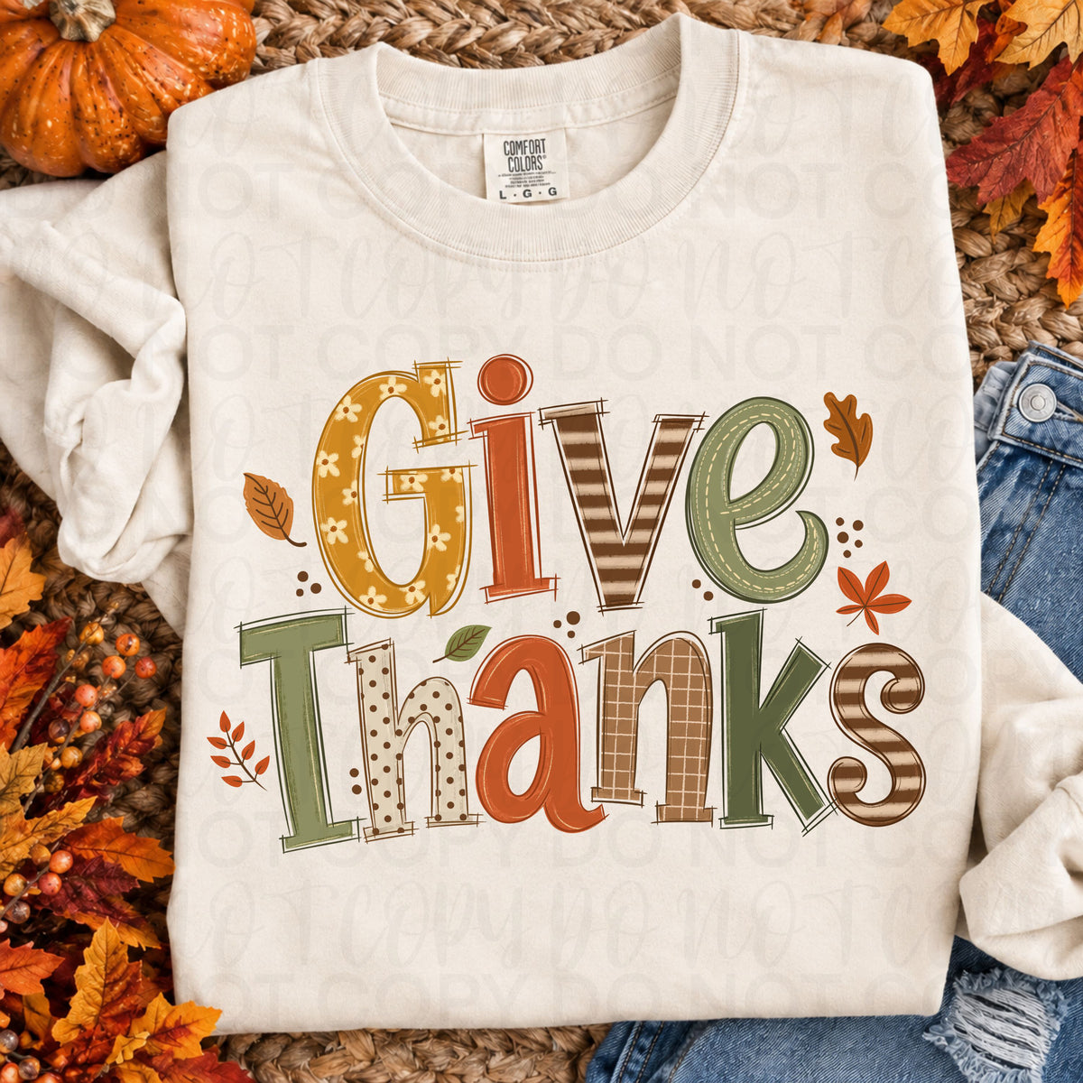 Give Thanks Comfort Colors Shirt | Retro Thanksgiving Fall Graphic Tee
