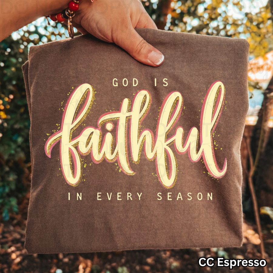 God Is Faithful in Every Season Christian Graphic Tee | Comfort Colors Fall Faith Shirt