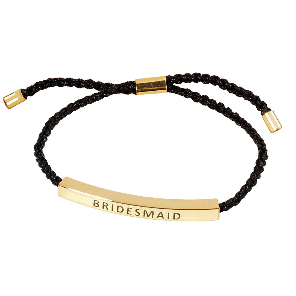 Gold Dipped Bridesmaid Bar Pointed Rope Pull Tie Bracelet