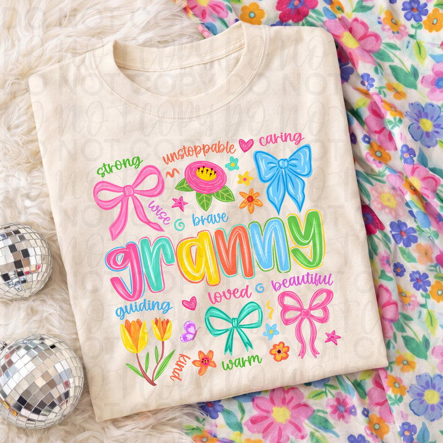 Colorful Granny Graphic Tee, Bright Rainbow Grandma Shirt, Trendy Granny Design, Comfort Colors, Women’s Relaxed Fit - Pretty Petty Co