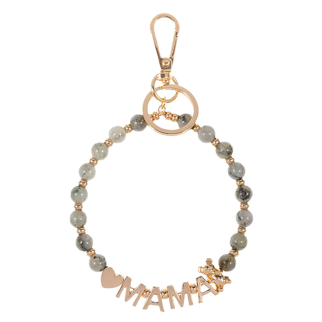 Mama Message Heart Bear Pointed Precious Key Chain Bracelet