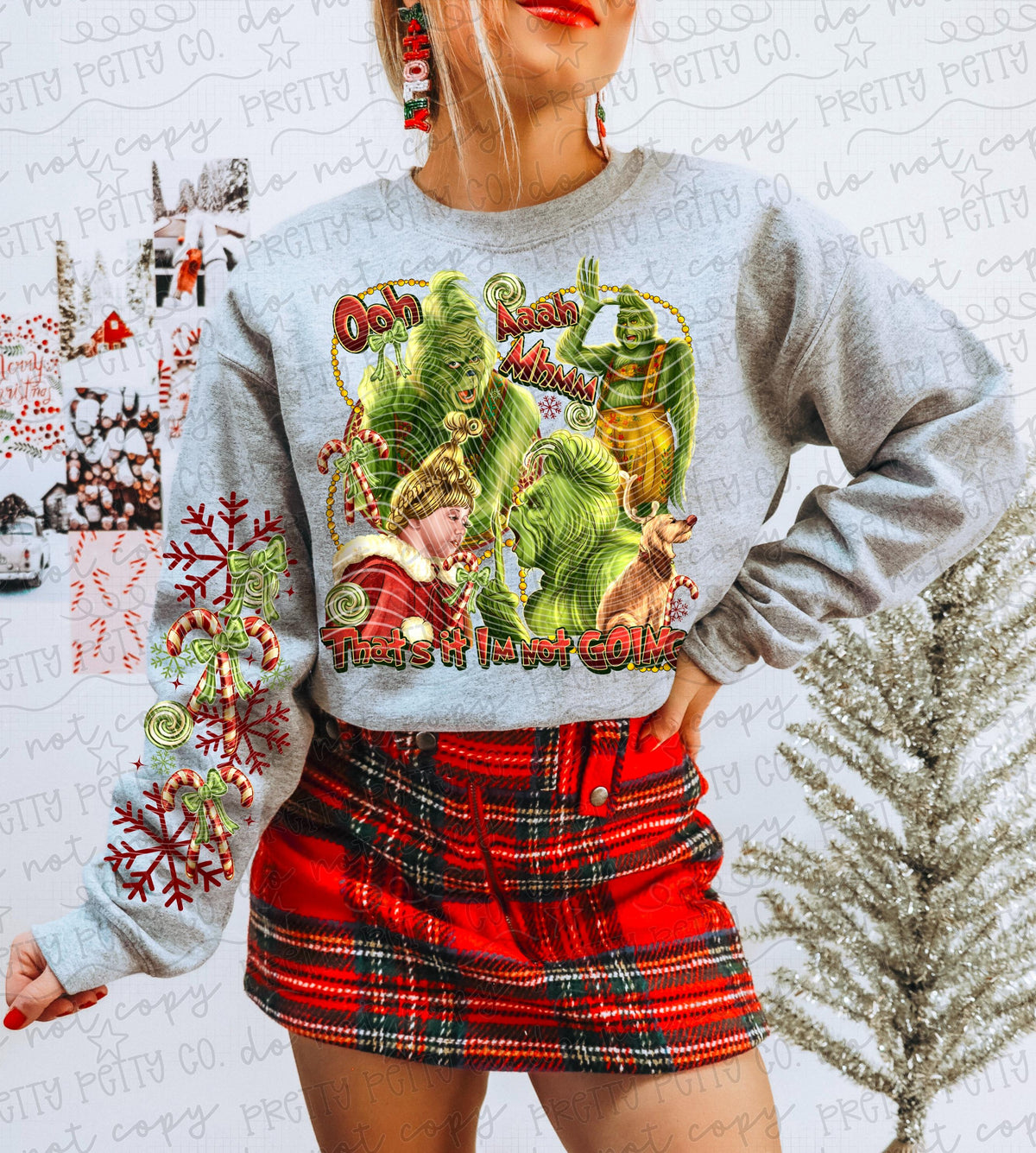 Funny Green Christmas Character Holiday Sweatshirt