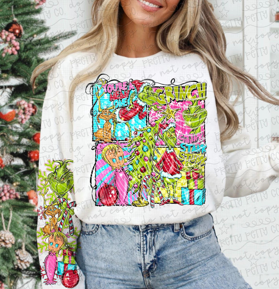 Christmas Grouch Retro Holiday Graphic Sweatshirt