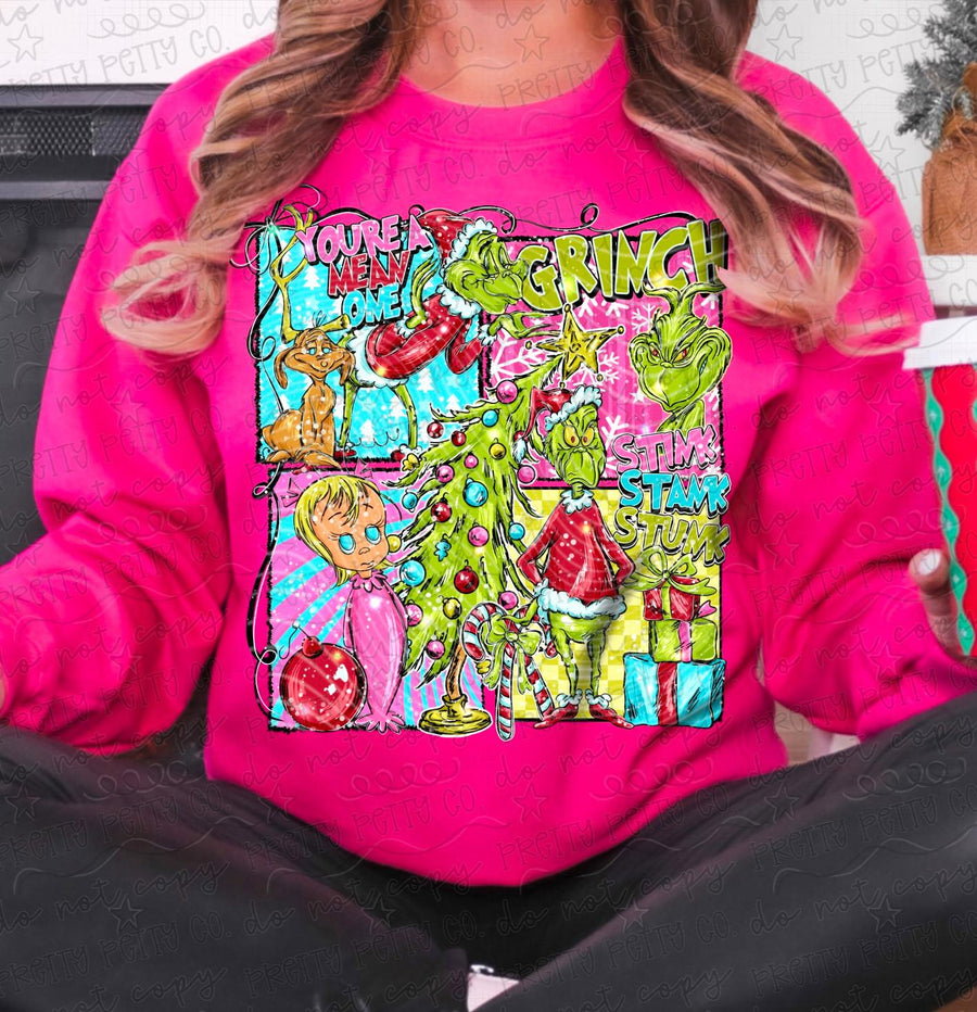 Christmas Grouch Retro Holiday Graphic Sweatshirt
