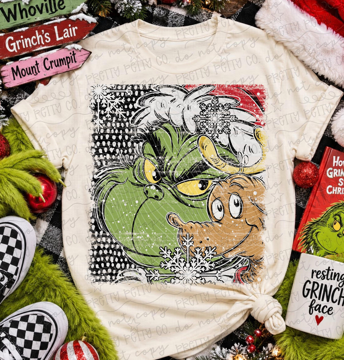 Mean Guy & His Pup Vintage Christmas Graphic Tee