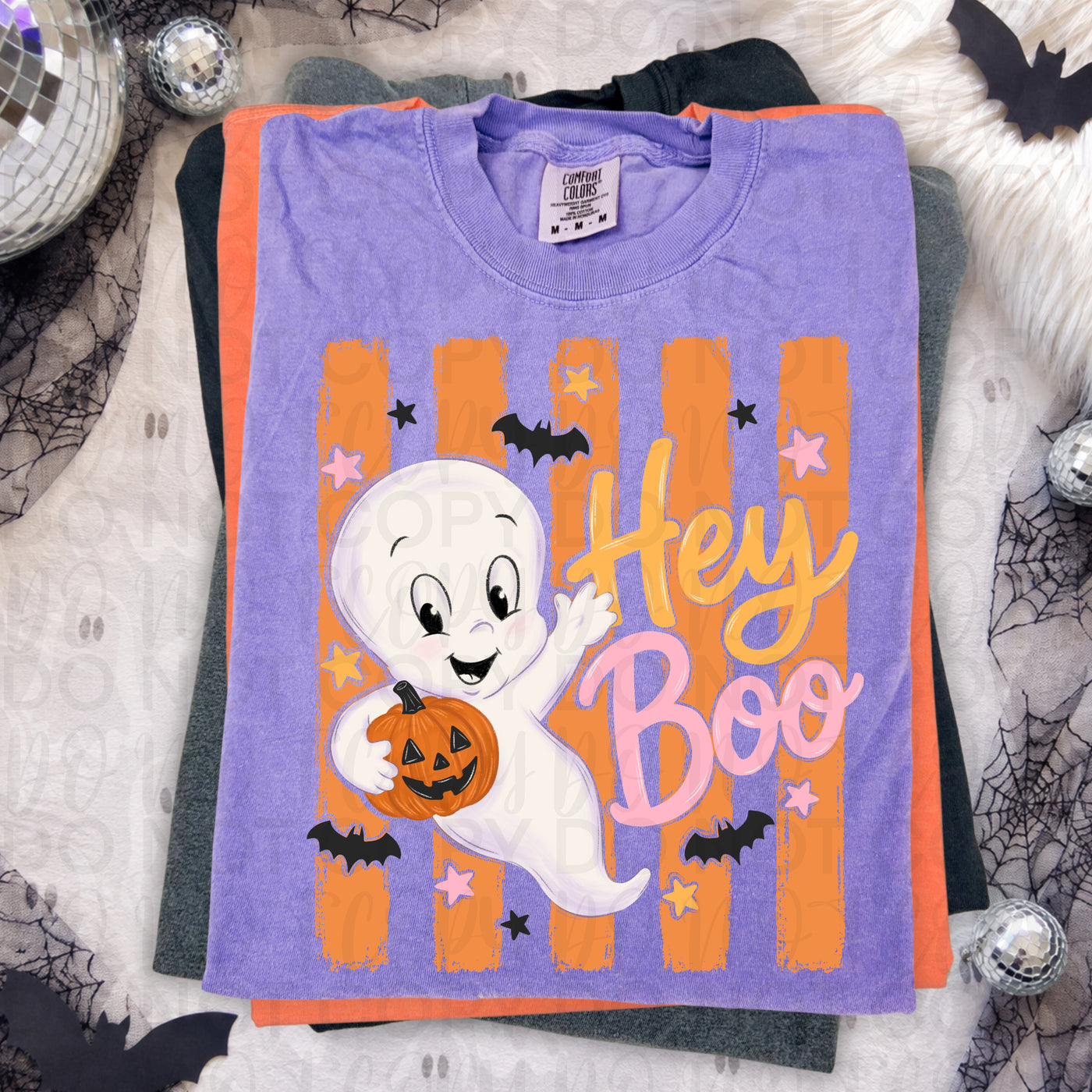 Cute Ghost Halloween Shirt | Hey Boo Spooky Season Graphic Tee | Retro Halloween T-Shirt | Cute Halloween Tee