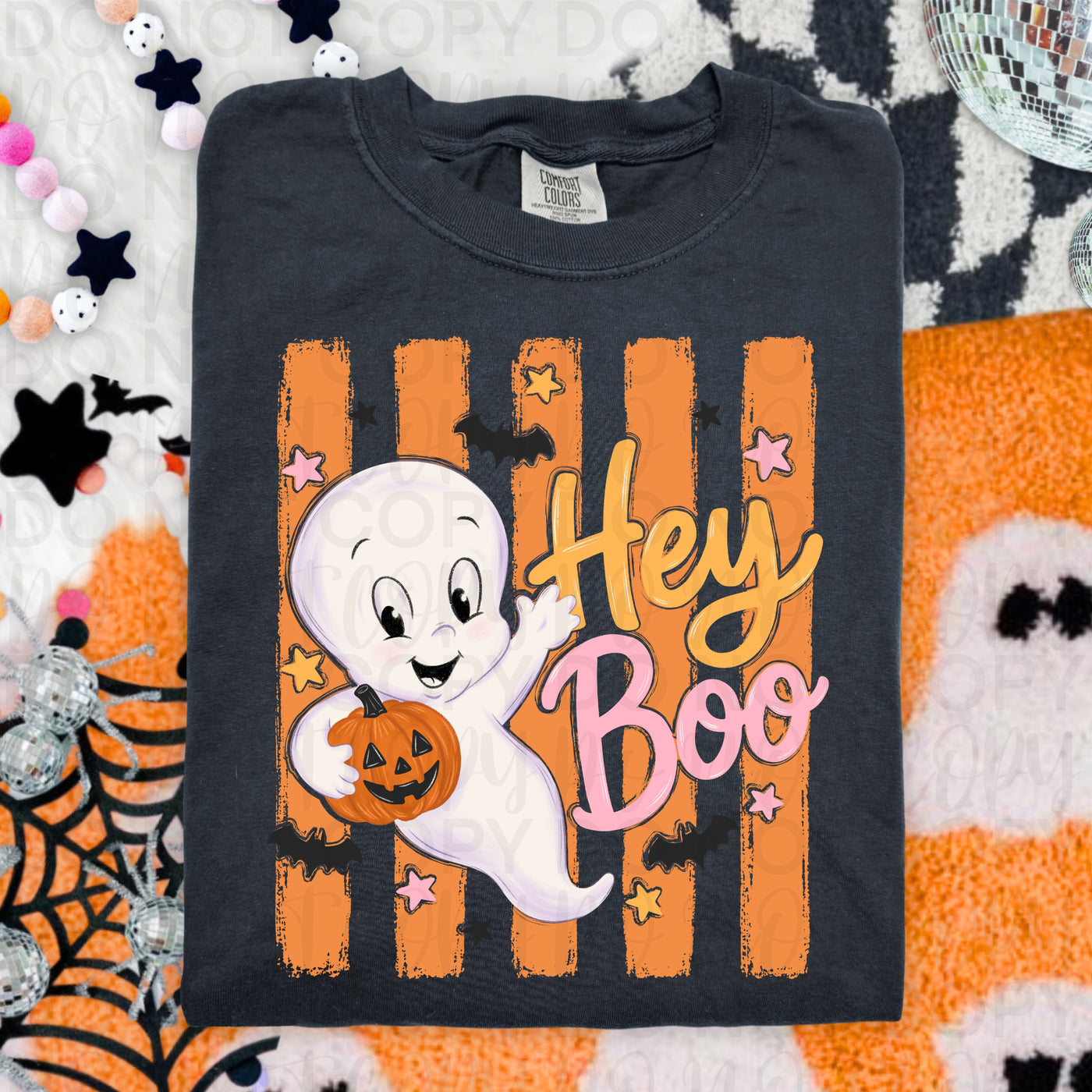 Cute Ghost Halloween Shirt | Hey Boo Spooky Season Graphic Tee | Retro Halloween T-Shirt | Cute Halloween Tee