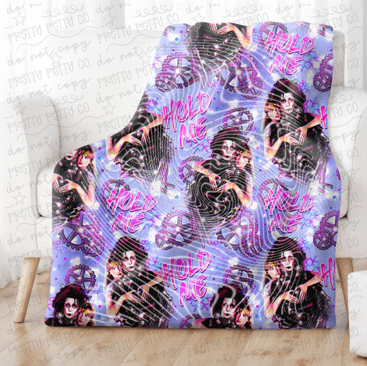 Hold Me 50x60 Spooky Blanket | Creepy Cute Gothic Throw | Dark Whimsy Cozy Decor