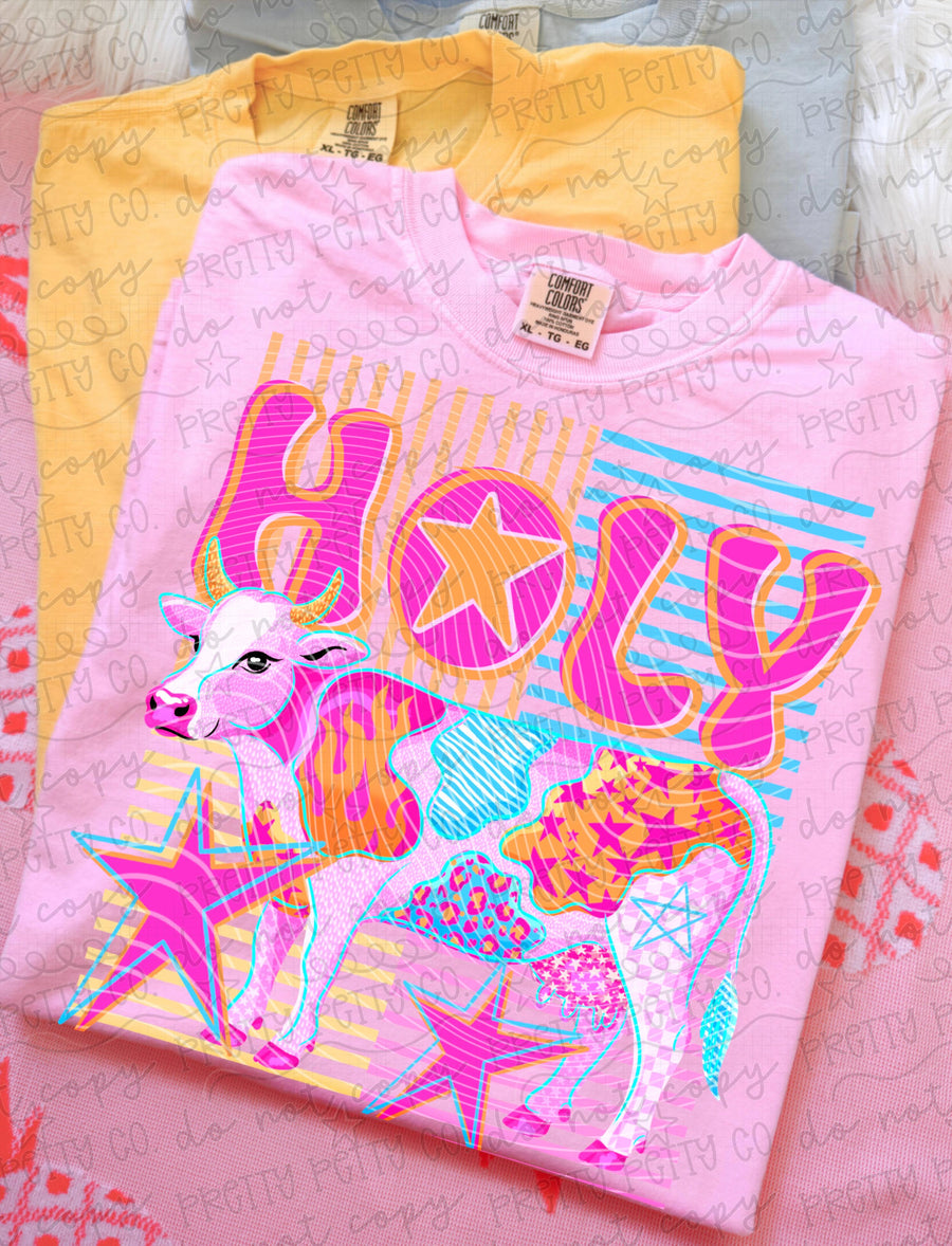 Holy Cow Funny Shirt, Vintage Cow Graphic Tee, Farm Animal Pun T-Shirt, Cute Funny Animal Humor Shirt for Women and Kids - Pretty Petty Co