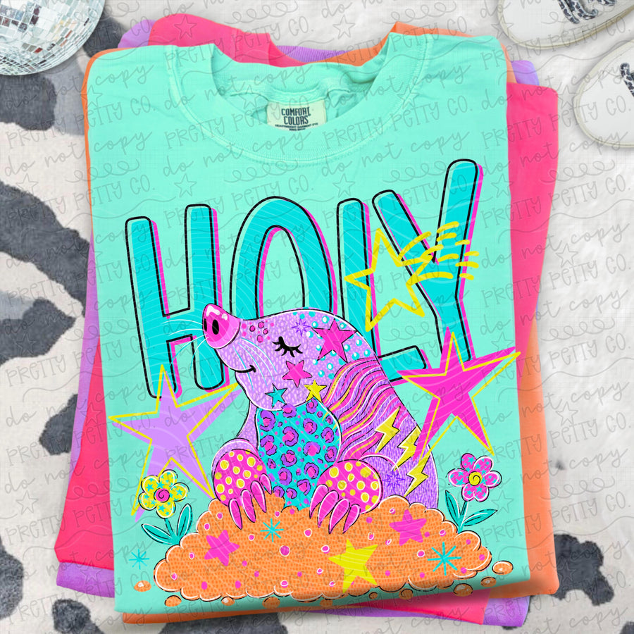 Holy Moly Funny Shirt, Vintage Farm Animal Graphic Tee, Cute Animal Pun T-Shirt, Funny Casual Barn Shirt for Women and Kids - Pretty Petty Co