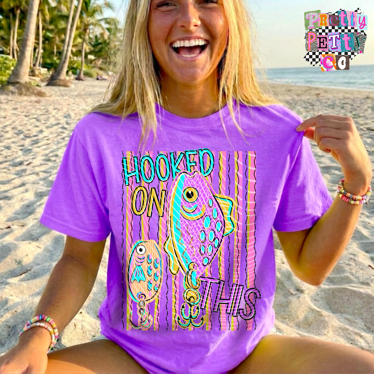 Hooked on This Funny Fishing Shirt, Lake Life Humor Tee, Outdoor Summer Design, Youth & Adult Sizing - Pretty Petty Co